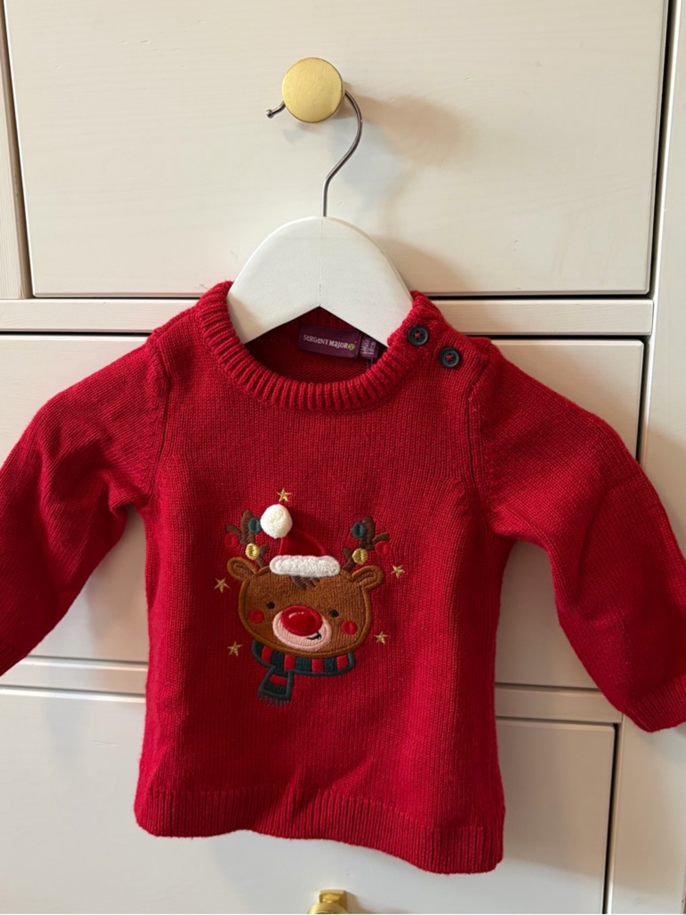 Sergent Major Baby Christmas Sweater 6M NWT Reindeer Holiday Knit